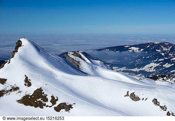 Geografie  BRD  Bayern  Schneeschuhwanderer  AllgÃ¤uer Alpen  AllgÃ¤u