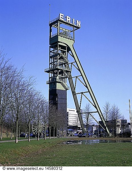 Geografie  BRD  Nordrhein-Westfalen  Castrop-Rauxel  GebÃ¤ude  FÃ¶rdergerÃ¼st Schacht 7  erbaut: 1951 - 1953  Zeche Erin