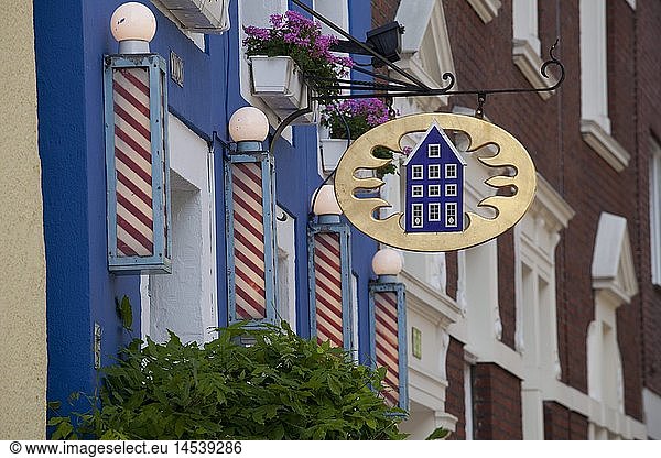 Geografie  BRD  Nordrhein-Westfalen  MÃ¼nsterland  MÃ¼nster  Kreuzviertel  Blaues Haus  GaststÃ¤tte  Schild