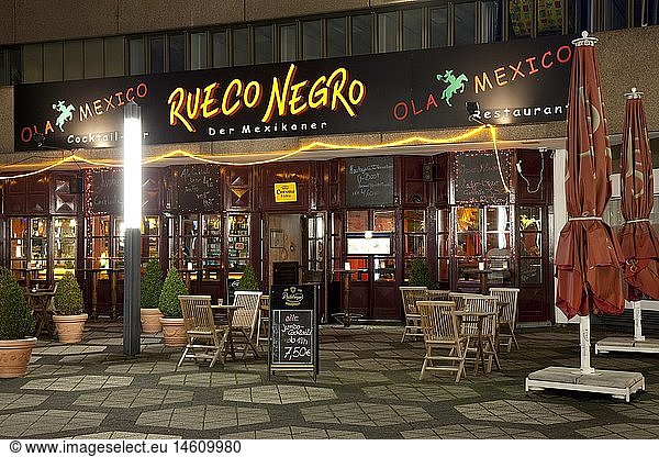 Geografie  BRD  Nordrhein-Westfalen  Ruhrgebiet  Dortmund  Rueco Negro  Restaurant  GaststÃ¤tte  Nachtaufnahme