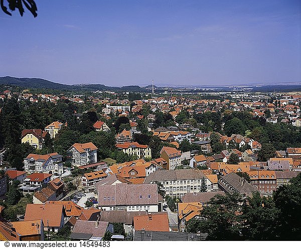 Geografie  BRD  Sachsen-Anhalt  Blankenburg (Harz)  Stadtansichten  Blick vom SchloÃŸ auf den Ort