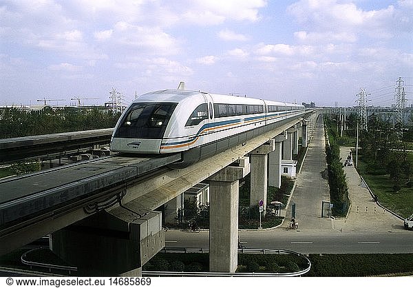 Geografie  China  Shanghai  Verkehr  Transrapid  Verkehr zwischen Longyang Station und Flughafen Pudong