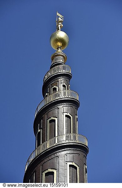 Geografie  DÃ¤nemark  Kopenhagen  KorkenzieherfÃ¶rmiger Turm der evangelisch-lutherischen ErlÃ¶serkirche  Vor Frelsers Kirke