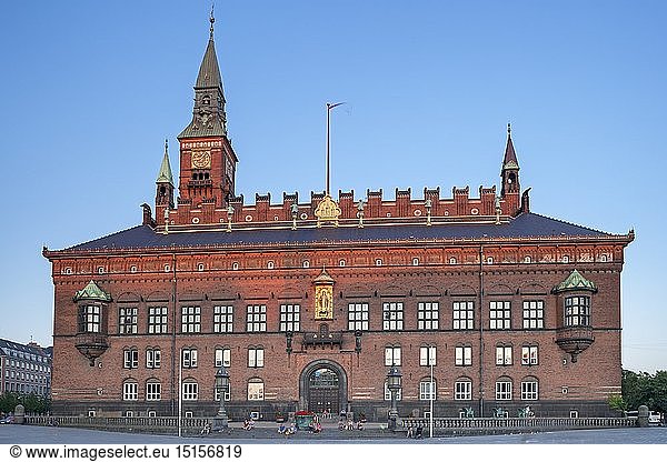 Geografie  DÃ¤nemark  Kopenhagen  Rathaus am Radhuspladsen von Kopenhagen  Indre By  DÃ¤nemark  Nordeuropa