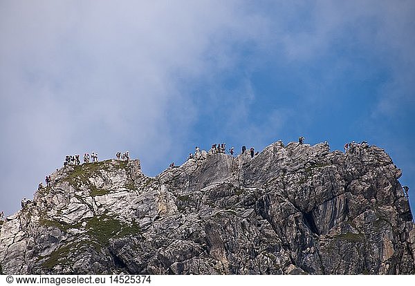 Geografie  Deutschland  Bayern  Landschaften  Kletterer am Hindelanger Klettersteig