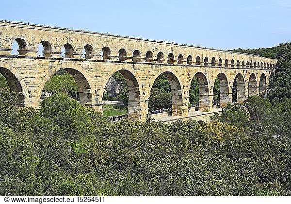 Geografie  Frankreich  Pont du Gard  rÃ¶misches AquÃ¤dukt  erbaut: 19 vChr.