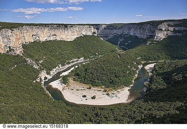 Geografie  Frankreich  RhÃ´ne-Alpes  Bidon  Schlucht Gorges de l'Ardeche  bei Bidon  Provence  RhÃ´ne-Alpes