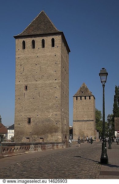 Geografie  Frankreich  StraÃŸburg  Altstadt  Mauer-BrÃ¼cke  'Die gedeckten BrÃ¼cken'