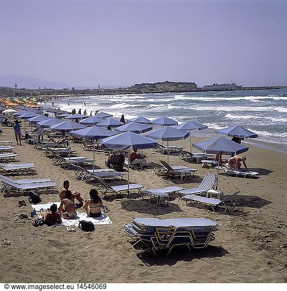 Geografie Griechenland Insel Kreta Rethimnon Strand