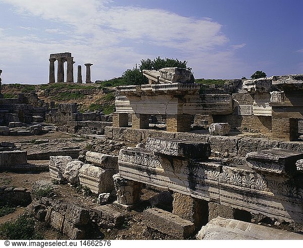 Geografie  Griechenland  Korinth  Ausgrabungen  Agora  Ladenkette  Apollontempel
