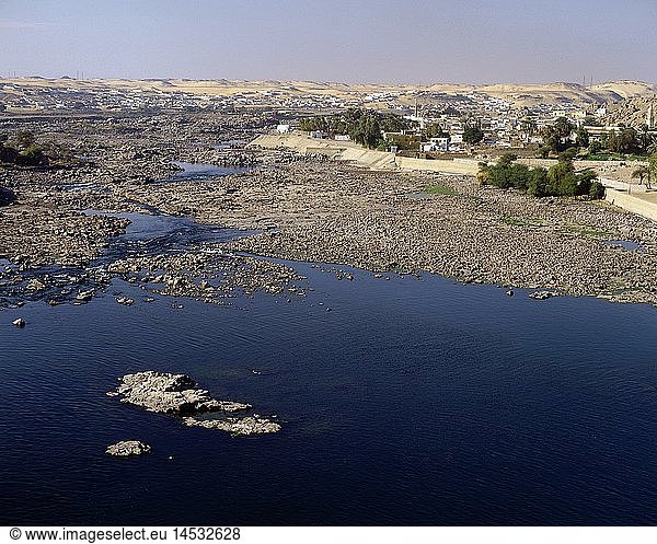 Geografie  Ã„gypten  Assuan  Blick vom alten Staudamm aus