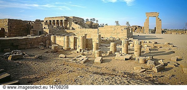 Geografie  Ã„gypten  Dendera  Hathor-Tempel  AuÃŸenansicht