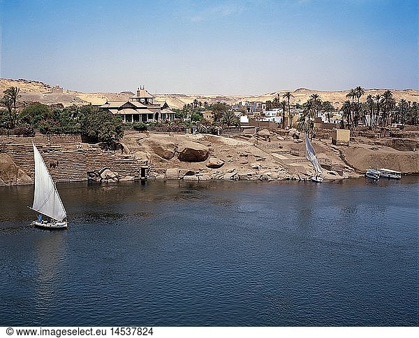 Geografie  Ã„gypten  Landschaften  Nil bei Assuan