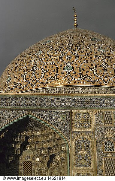 Geografie  Iran  Isfahan  Moscheen  Sheikh Lotfollah Moschee  erbaut: 1615 von Schah Abbas I. von Persien  AuÃŸenansicht  Detail