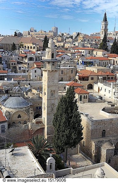 Geografie  Israel  Jerusalem  Stadtansicht  Blick vom Kirchturm der ErlÃ¶serkirche auf die Altstadt