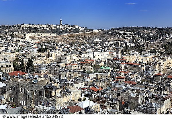 Geografie  Israel  Jerusalem  Stadtansicht  Blick vom Kirchturm der ErlÃ¶serkirche auf die Altstadt