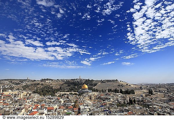 Geografie  Israel  Jerusalem  Stadtansicht  Blick vom Kirchturm der ErlÃ¶serkirche auf die Altstadt mit Felsendom