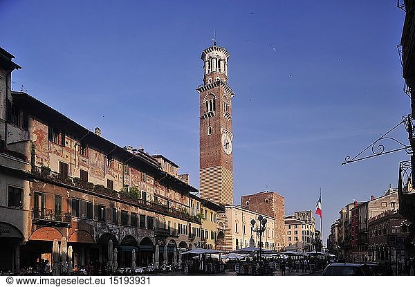 Geografie  Italien  Emilia-Romagna  Verona  Piazza delle Erbe  Campanile
