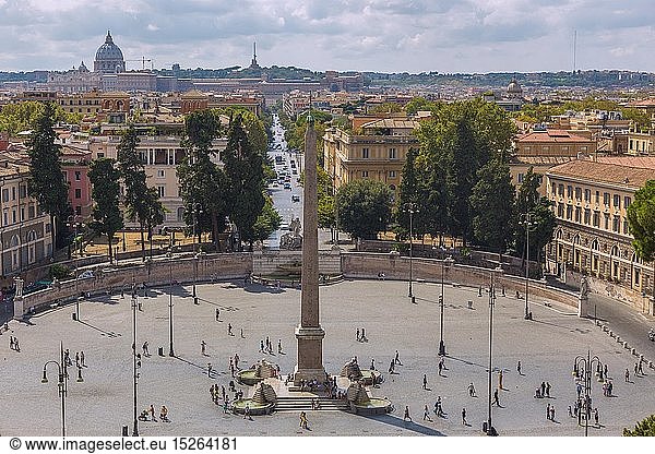 Geografie  Italien  Latium  Rom  Piazza del Popolo  Blick von Aussichtsterrasse des Monte Pincio