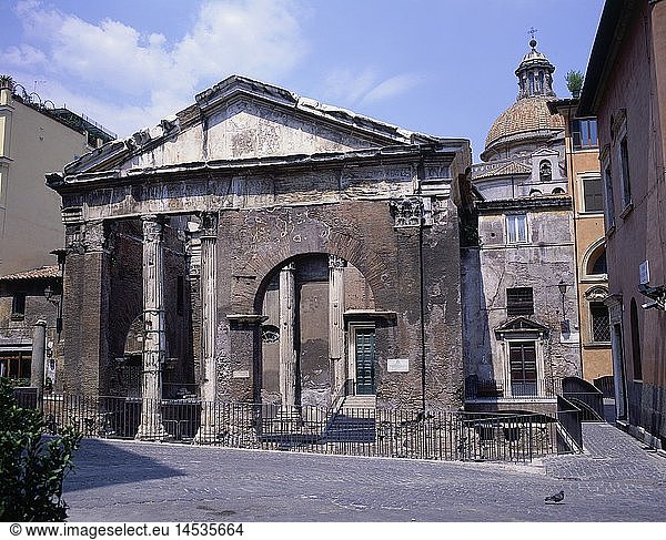 Geografie  Italien  Rom  antike Synagoge  Ruine  AuÃŸenansicht