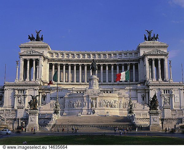 Geografie  Italien  Rom  GebÃ¤ude  Monumento Nazionale di Vittorio Emanuele II. an der Piazza Venezia  erbaut 1885 - 1911  AuÃŸenansicht