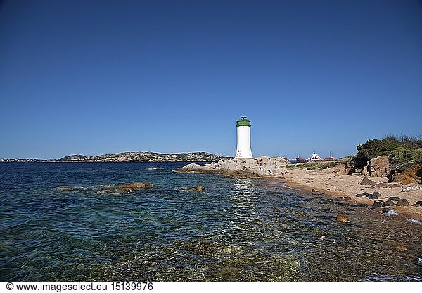 Geografie  Italien  Sardinien  Leuchtturm am Punta Faro in Palau  Nordsardinien  Sardinien