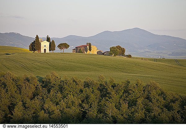 Geografie  Italien  Toskana  Orcia Tal bei San Quirico  Kapelle Vitaletta