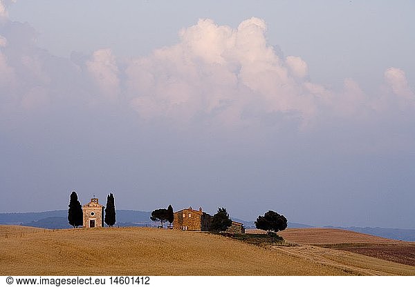 Geografie  Italien  Toskana  Orcia Tal bei San Quirico  Kapelle Vitaletta