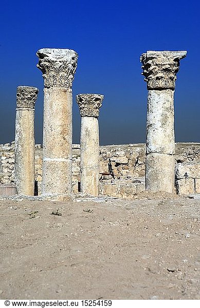 Geografie  Jordanien  Amman  Zitadelle  Ruinen einer Kirche  erbaut: 6. Jahrhundert