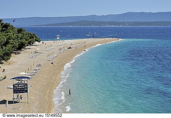 Geografie  Kroatien  Strand Zlatni Rat  Goldenes Horn  Insel Brac  Dalmatien  Adriatisches Meer