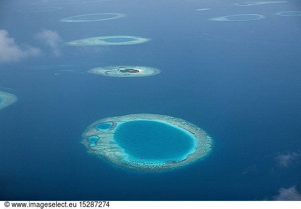 Geografie  Malediven  Luftaufnahme Insel Thulhaagiri  Nord Male Atoll