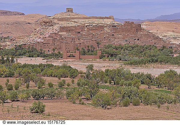 Geografie  Marokko  Kasbah Ait Benhaddou  seit 1987 Welterbe der Unesco  Ait Benhaddou  Region Souss-Massa-Draa  Afrika