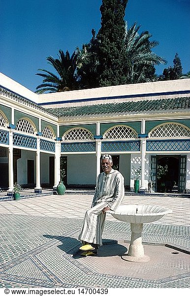 Geografie  Marokko  Marrakesch  GebÃ¤ude  Bahia Palast  Innenhof  AuÃŸenansicht