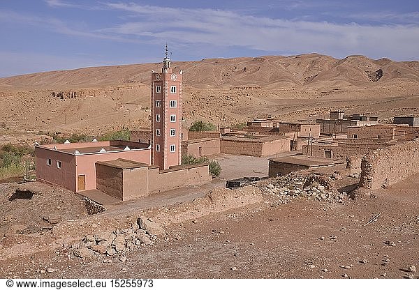 Geografie  Marokko  Moschee in Assfalou  StraÃŸe der Kasbahs  Afrika