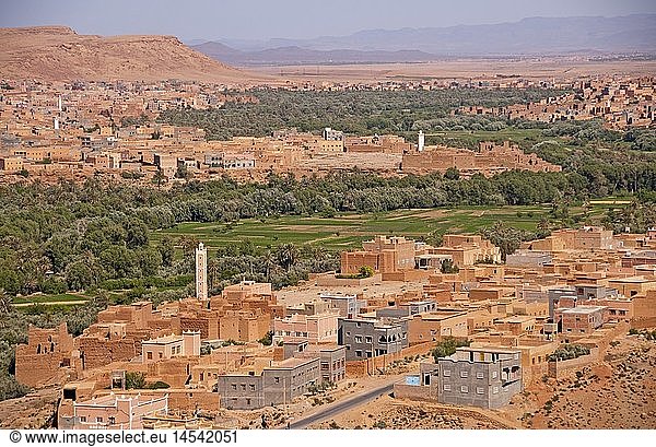 Geografie  Marokko  StÃ¤dte  Oasenstadt Tinerhir  Stadtansicht