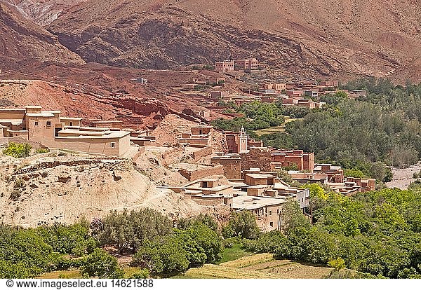 Geografie  Marokko  StÃ¤dte  Oasenstadt Tinerhir  Stadtansicht