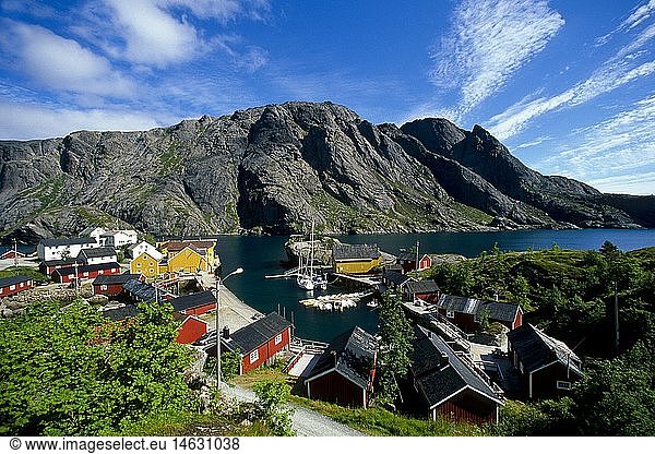 Geografie  Norwegen  Lofoten  Nusfjord  Ortsansicht