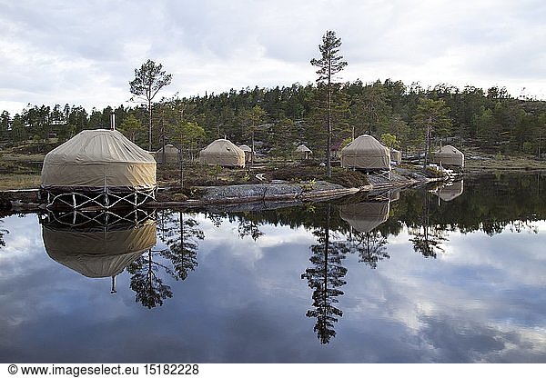 Geografie  Norwegen  Telemark  Zeltlager beim Canvas Hotel  Nissedal