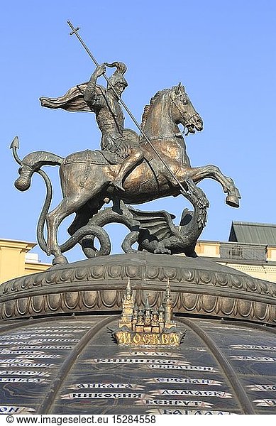 Geografie  RuÃŸland  Moskau  Manegeplatz  Statue des Heiligen Georg