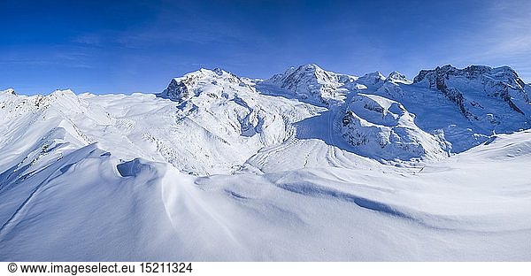 Geografie  Schweiz  Monte Rosa  4633 m  Dufourspitze 4634m  Liskamm  4527m  Breithorn  4165m  Wallis