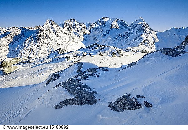 Geografie  Schweiz  Piz Tschierva 3546 m  Piz Morteratsch  3751 m  Piz Bernina-4049 m  Piz Roseg 3937 m  GraubÃ¼nden