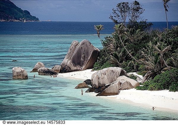 Geografie  Seychellen  Insel La Digue  StrÃ¤nde  Strand Anse Source d'Argent
