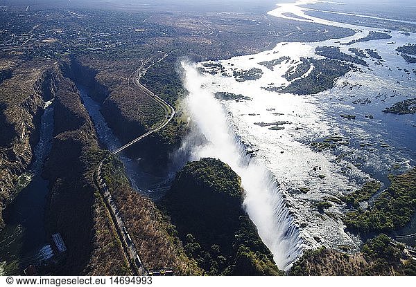 Geografie  Simbabwe  ViktoriafÃ¤lle  Luftaufnahme