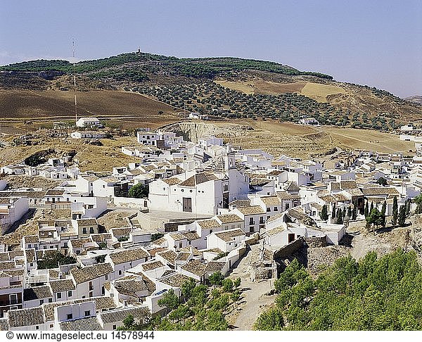 Geografie  Spanien  Antequera  Blick von der Burg Ã¼ber die Stadt  Ãœbersicht