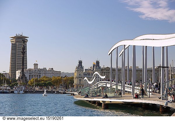 Geografie  Spanien  Barcelona  Rambla de Mar  Monument a Colon  Moll de la Fusta