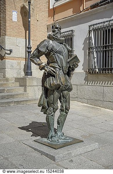 Geografie  Spanien  Bronze Statue des spanischen Schriftstellers Miguel de Cervantes  Toledo  Provinz Kastilien-La Mancha