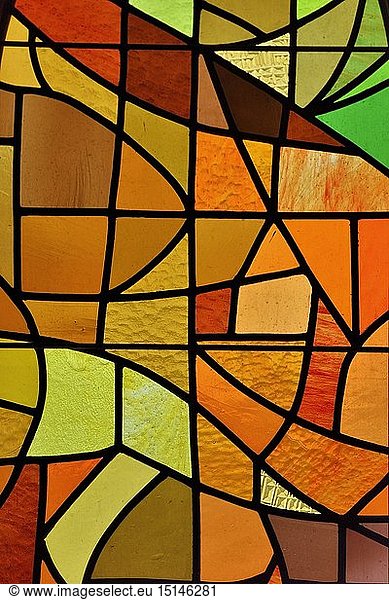 Geografie  Spanien  Glasfenster der Sagrada Familia  SÃ¼hnekirche der heiligen Familie  von Antoni Gaudi  Unesco-Weltkulturerbe  Barcelona  Katalonien