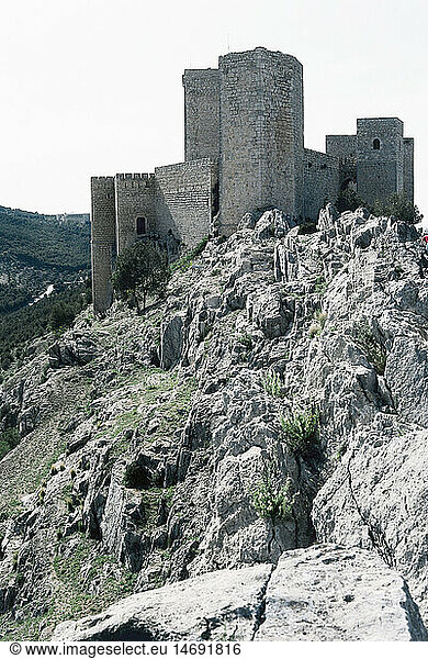 Geografie  Spanien  JaÃ©n  Burg  Castillo de Santa Catalina  (Neuer Alcazar)  erbaut ab 1246  Ansicht Geografie, Spanien, JaÃ©n, Burg, Castillo de Santa Catalina, (Neuer Alcazar), erbaut ab 1246, Ansicht,
