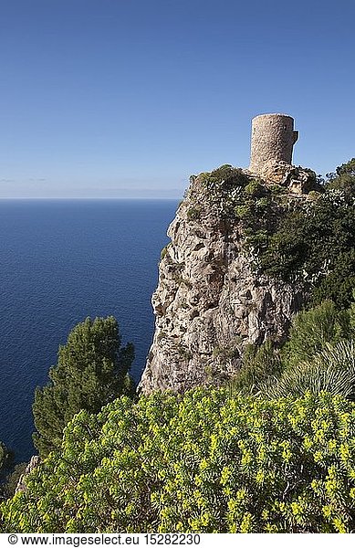 Geografie  Spanien  Mallorca  Banyalbufar  Wachturm Talaia de ses Animes an der WestkÃ¼ste  Banyalbufar