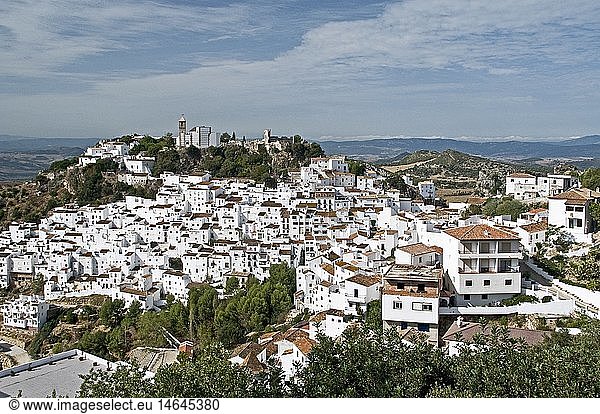 Geografie  Spanien  Provinz Malaga  Andalusien  Casares  weiÃŸes Dorf  Ortsansicht